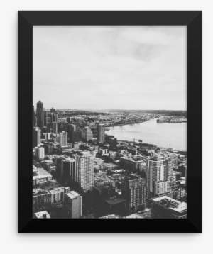Framed B W Print Of The Seattle Skyline - Seattle #1815536