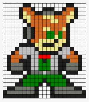 Fox Mccloud Perler Bead Pattern / Bead Sprite - 8 Bit Star Fox #1815700