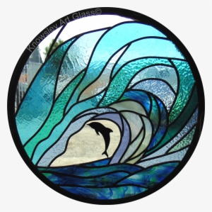 Stained Glass Sea Water Dolphin - Stained Glass #1816118