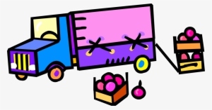 Graphic Transparent Stock Transport With Boxes Of Fruit #1818157
