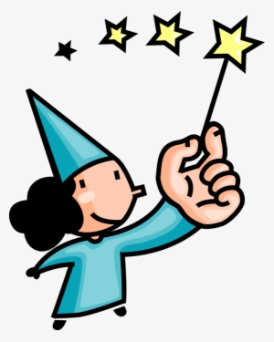 Vector Illustration Of Sorcerer Sorceress Wizard Magician - Magic Wand Clipart #1818292