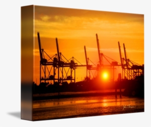 "ship Yard Sunset" By John Thompson - Gallery-wrapped Canvas Art Print 10 X 8 Entitled Ship #1820820
