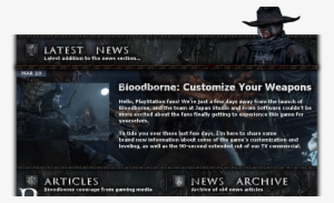 Bloodborne Latest News Bloodborne Header - Transmissible Par Le Sang : Scie Couperet #1823491
