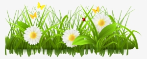 Flower Meadow Clipart - Green Flowers Clip Art #1824524