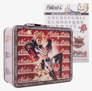 Fallout 4 Nuka Cola Lunchbox Sticker Set Mac's Comics - Fallout Tin Tote Lunch Box Nuka Cola #1824853