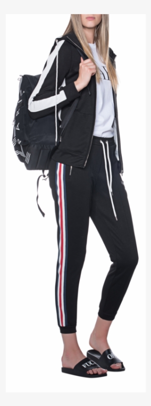 True Religioncrop Sport Black // Sweatpants With Stripes - Girl #1824984