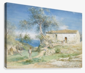 A Villa At Taormina Canvas Print - Taormina #1825716