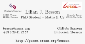 Lilian Besson's Business Card In Latex - French Institute For Research In Computer Science #1826732