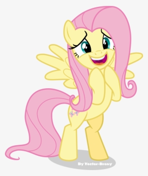 Vector-brony, Bipedal, Excited, Fluttershy, Happy, - Happy Mlp Pony Fluttershy #1828296