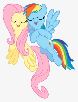Fluttershy Rainbow Dash Rarity Applejack Pink Mammal - Fluttershy And Rainbow Dash Png #1828489
