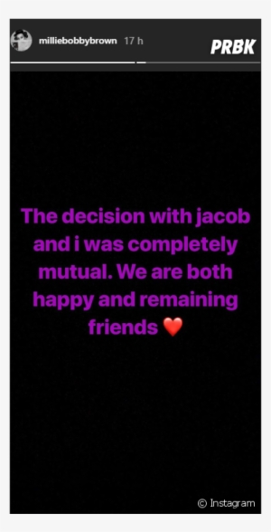 Millie Bobby Brown Annonce Sa Rupture Avec Jacob Sartorius - Millie And Jacob Breakup #1829375