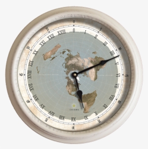 15 5 Flat Earth Map White Roman Numerals 24 Hour Wall - Clock #1830244