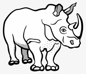 Rhinoceros Drawing Line Art Black And White Color - Rhinoceros Clipart Black And White #1831042