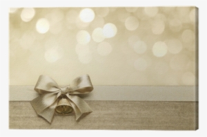Art Print: Zhang's Golden Ribbon Bow With Bokeh, Christmas #1831197