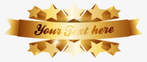 Gold Ribbon Texture Title Stars Transprent Png - Title Ribbon Frame Gold #1831266