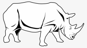 File - Rhino - Svg - Rhinoceros Clipart Black And White #1831317