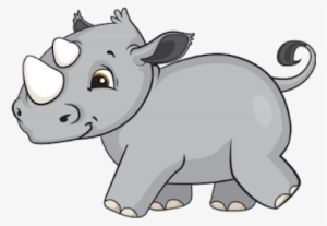 Png Height Width Cartoon Baby Animal Clip - Gray Rhinoceros Cartoon #1831717