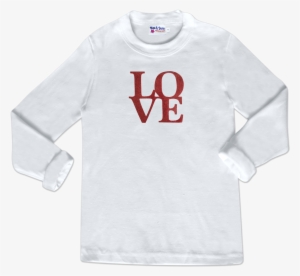 Red Sparkle "love" White Long Sleeve Jersey - Sleeve #1834960