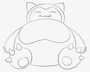 Snorlax Vector Drawing - Pokemon Lineart Snorlax #1835060