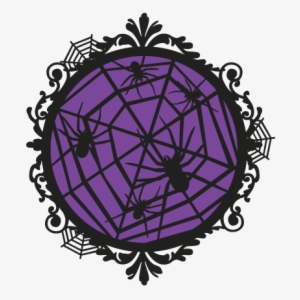Halloween Spider Frame Svg Scrapbook Cut File Cute - Scalable Vector Graphics #1837467