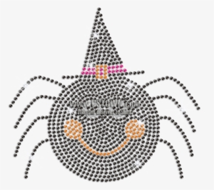 Halloween Funny Spider Iron On Rhinestone Transfer - Illustration #1837597