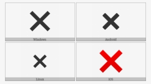 Cross Mark On Various Operating Systems - Stock Illustration #1838169