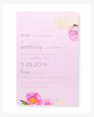 46085 Pink Peonies Print At Home Invitation - Gartner Studios, Inc. #1838466