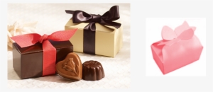 2 Piece Bow Box - Chocolate Boxes For 2 Pieces #1839440