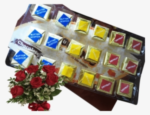 18 Pieces Chocolates Box With Bouquet Of Rose - Thoughts Of You Bouquet With Red Roses - Deluxe #1840357
