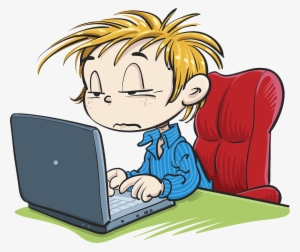 Vector Library Library A Boy Clipart - Computing Boy Clipart #1840524