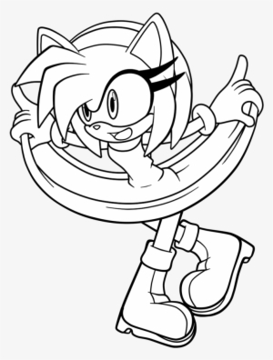 Sonic Adventure - Amy Sonic The Hedgehog Black And White #1840574