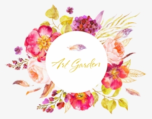 Artgarden / Artgarden Watercolor Flowers, Watercolor - Watercolor Floral Circle Border #1841214