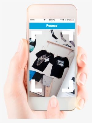 Hand Holding Phone With Pounce App Running, Taking - Mobile Phone #1842535