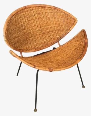 Clam Shell Wicker And Rattan Chair On Chairish - Chair #1844035