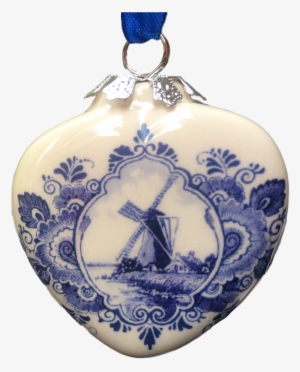 Kerstbal Delfts Blauw Windmolen Groot #1844126