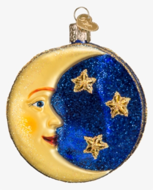 Man In The Moon Ornament - Tan Baby Bunny Glass Ornament #1844244