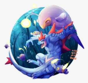 Painted Pokeartdex 02this Time I Drew Feraligatr, Chinchou - Inflatable #1844629