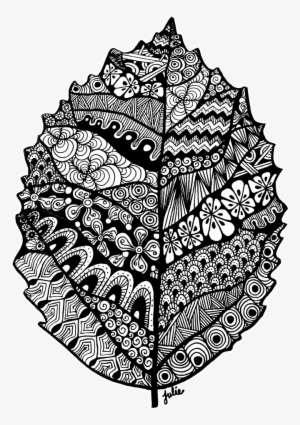 Vector Library Collection Of Free Chains Hand Download - Leaf Zentangle Pattern #1846693