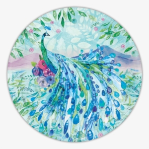 Pagoda Peacock Dinner Plates - Circle #1847374