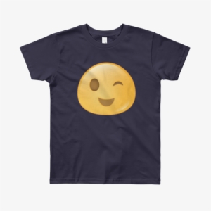 Expressive Wink Emoji Youth Short Sleeve T-shirt - T-shirt #1848788