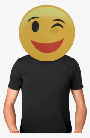 Bobble Hedz Winking Emoji Mask - Foreign Leader Mask #1848841
