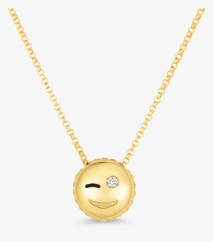 Tiny Treasures Wink Emoji Pendant With Diamonds #1848974