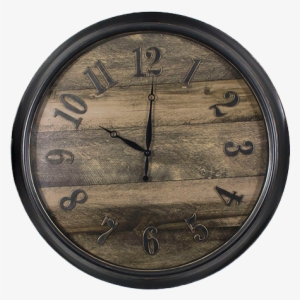 Hanging Rounded Wooden Modern Clock With Wood Plank - Clock #1849233