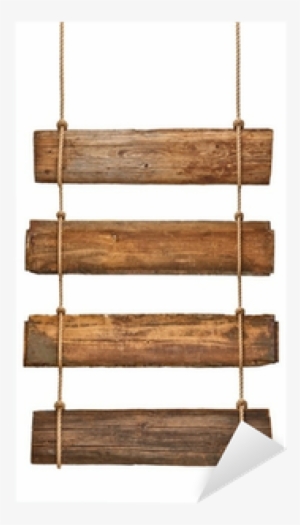 Wooden Sign Background Message Rope Hanging Sticker - Rope #1849257