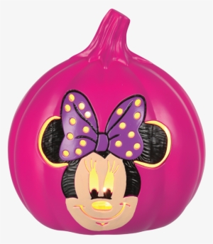 Vector Seamless Pattern With Orange And Pink Pumpkins - Season Minnie Mouse 6" Light-up Pumpkin #1849944