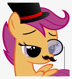 Classy, Hat, Monocle, Moustache, Safe, Scootaloo, Simple - Scootaloo #1850090