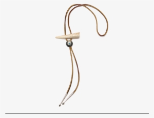Leather Bolo Tie With Deer Antler With Concho #1850736