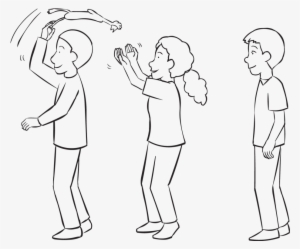 Back People Lined Up Back To Back Passing A Rubber - Line Art #1850762