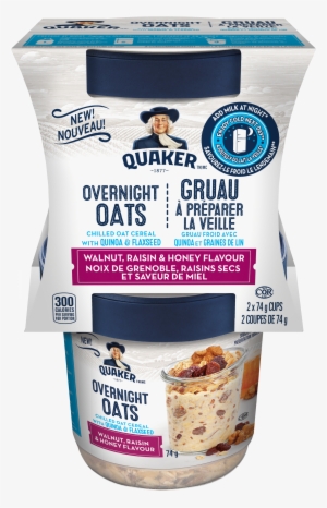 Quaker® Overnight Oats Walnut, Raisin & Honey Flavour - Quaker Overnight Oats Canada #1850939