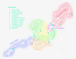 Line Plotted Map Of The Friars Hole Cave System #1851443